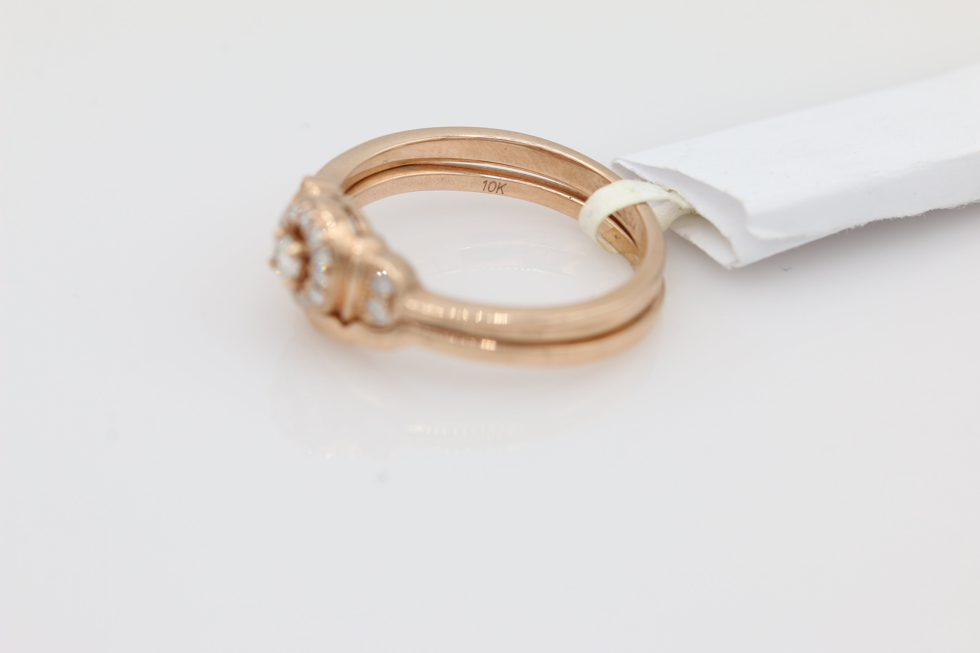 Rose Gold Halo Diamond Double Band ( 3ct tw dia )