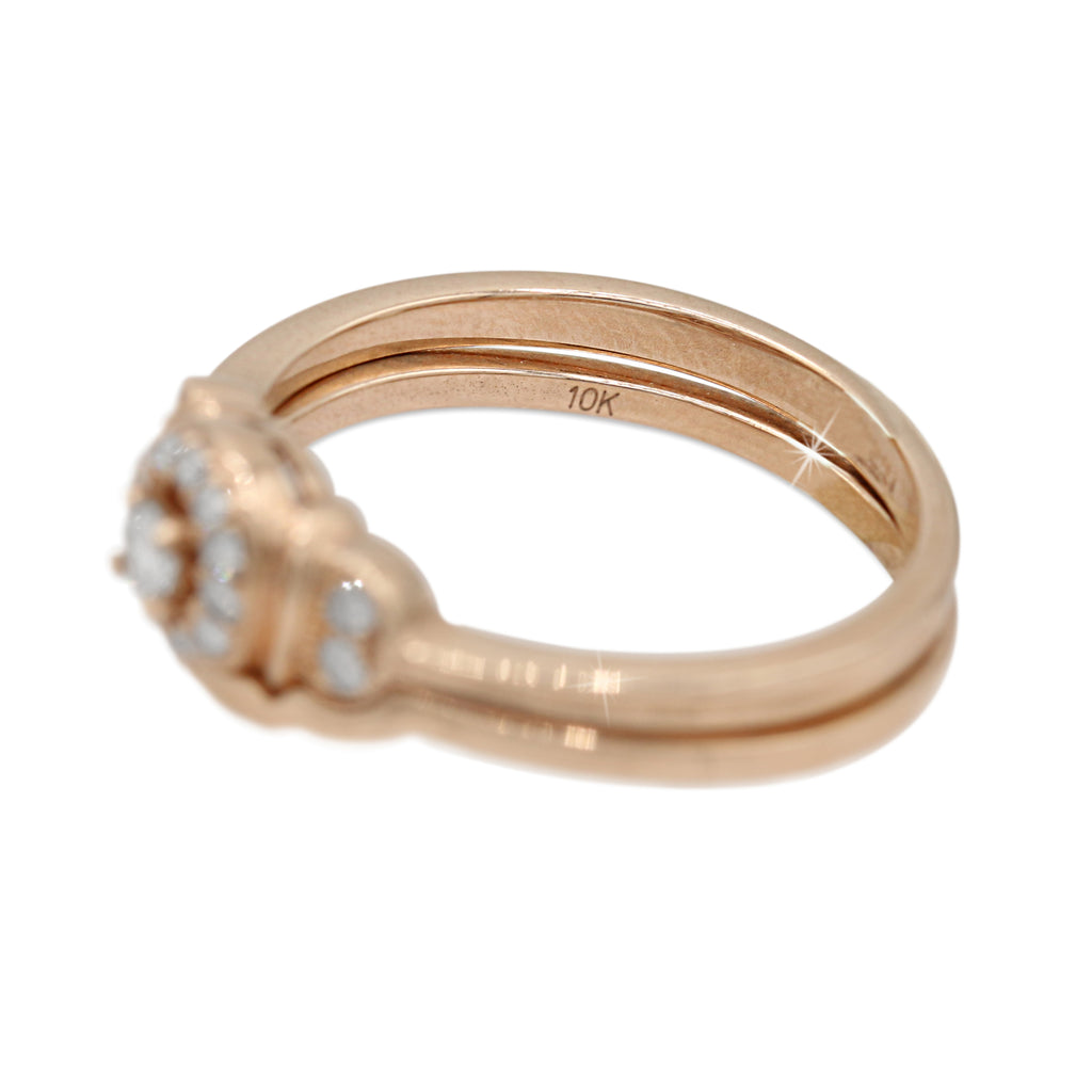 Rose Gold Halo Diamond Double Band ( 3ct tw dia )