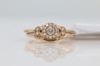 Rose Gold Halo Diamond Double Band ( 3ct tw dia )