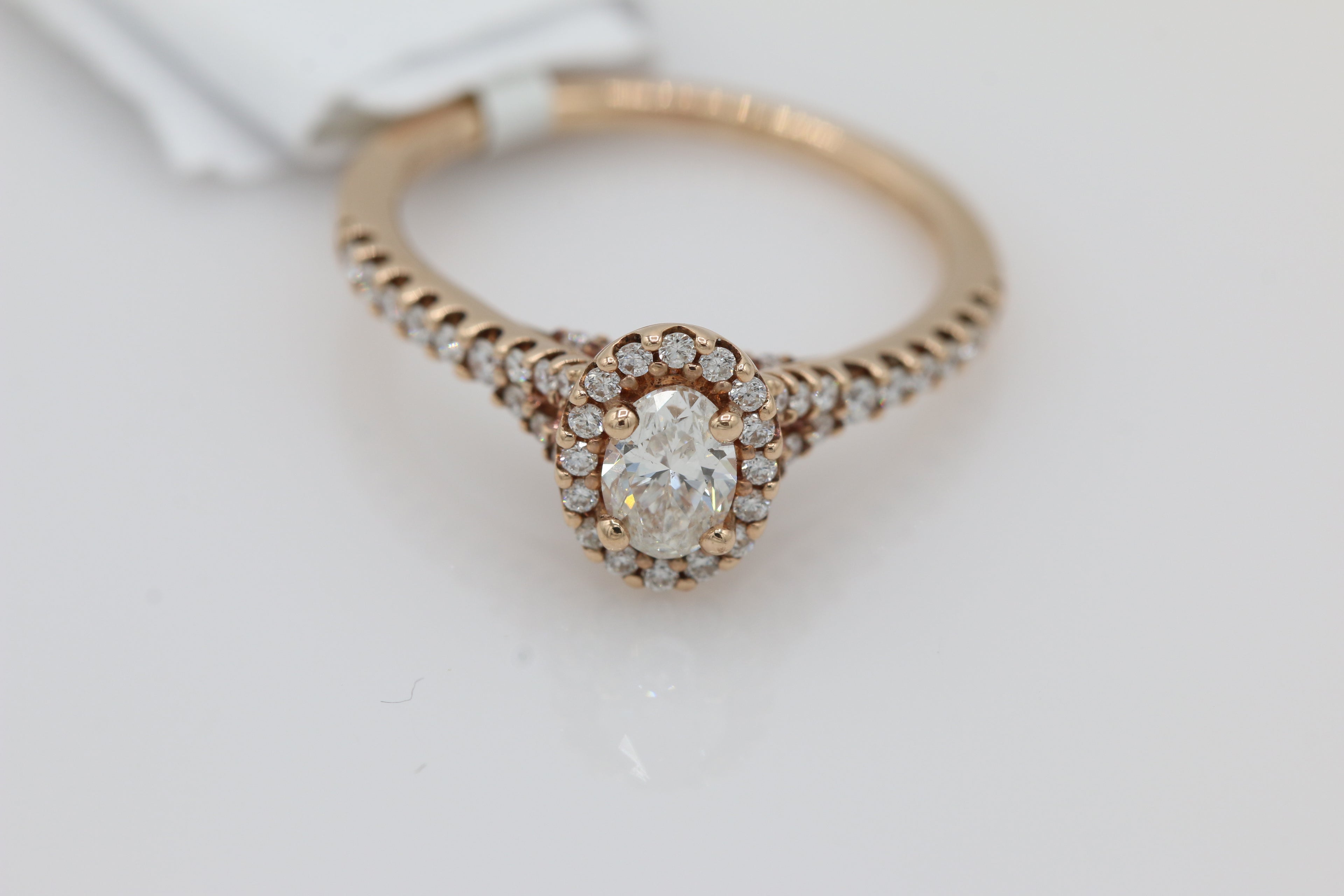 Oval Halo Diamond Ring in 14KT Rose Gold ( 3.4ct tw dia / 3.8 ctw )