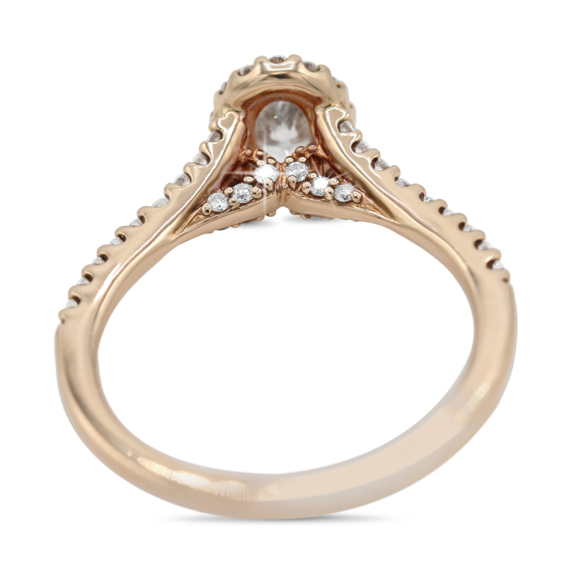 Oval Halo Diamond Ring in 14KT Rose Gold ( 3.4ct tw dia / 3.8 ctw )