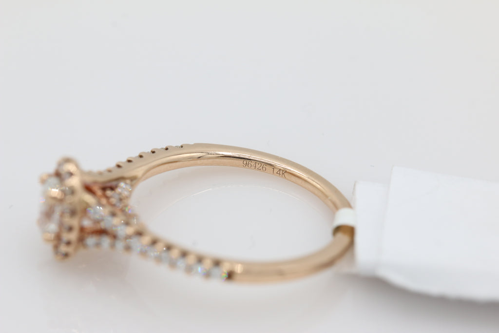 Oval Halo Diamond Ring in 14KT Rose Gold ( 3.4ct tw dia / 3.8 ctw )