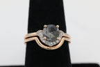 Diamond Salt and Pepper Dual Band Ring in 14KT Rose Gold ( 1.17ct dtw )