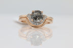 Diamond Salt and Pepper Dual Band Ring in 14KT Rose Gold ( 1.17ct dtw )