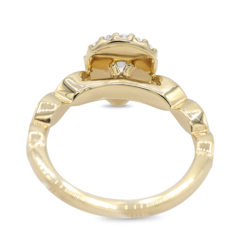 Pear Diamond Ring with Halo in 14KT Yellow Gold ( 5.8ct tw dia / 1.4 ctw )