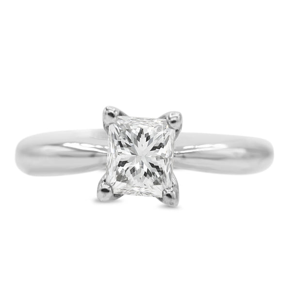 Diamond Solitaire Ring in 14KT White Gold ( 1.01ct tw dia )