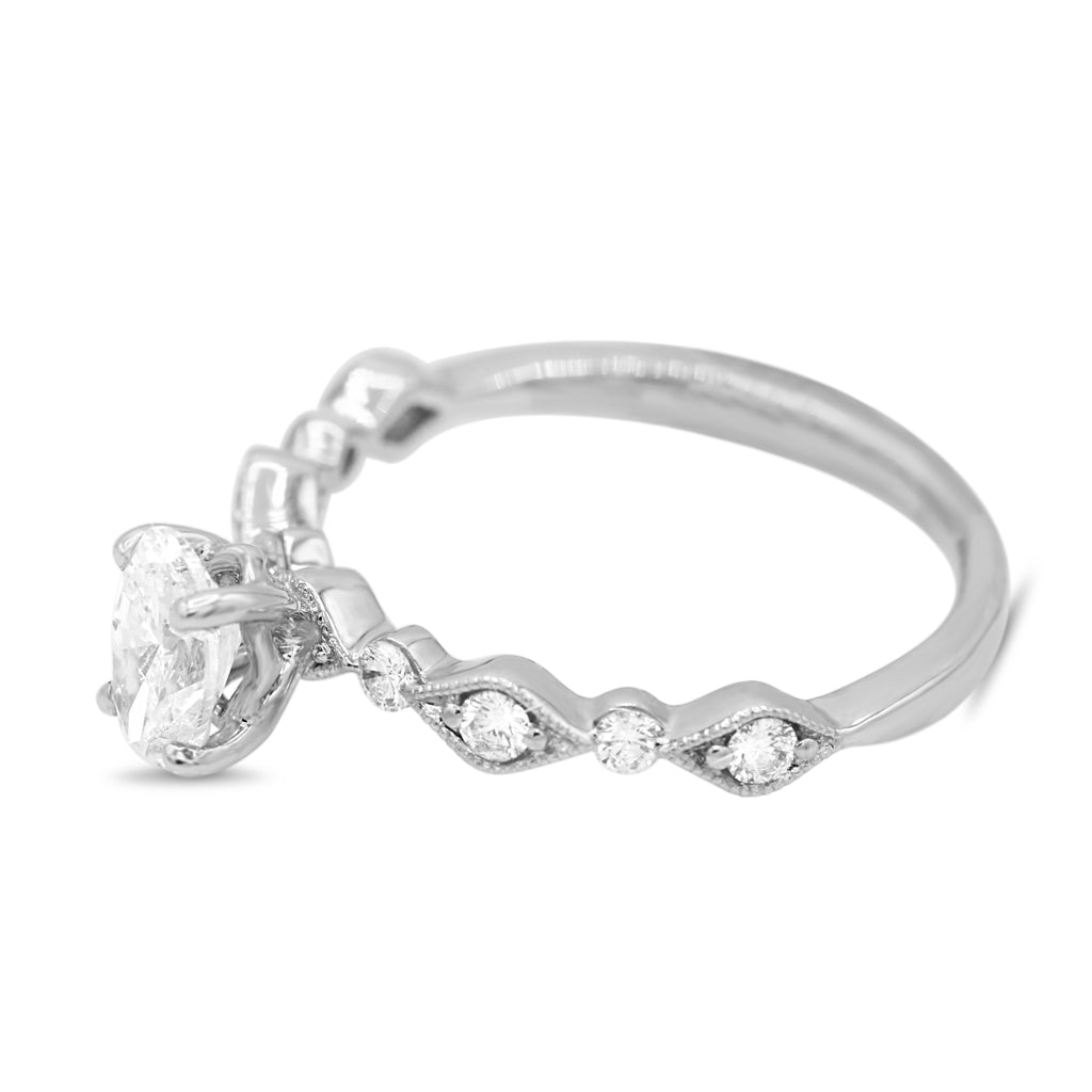 Oval Solitaire Diamond Ring in 14KT White Gold ( 0.91ct tw dia / 0.68ct Oval )
