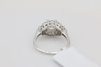 Vintage Inspired Diamond Ring with Baguette Accents in 14KT White Gold ( 0.97 center dia )