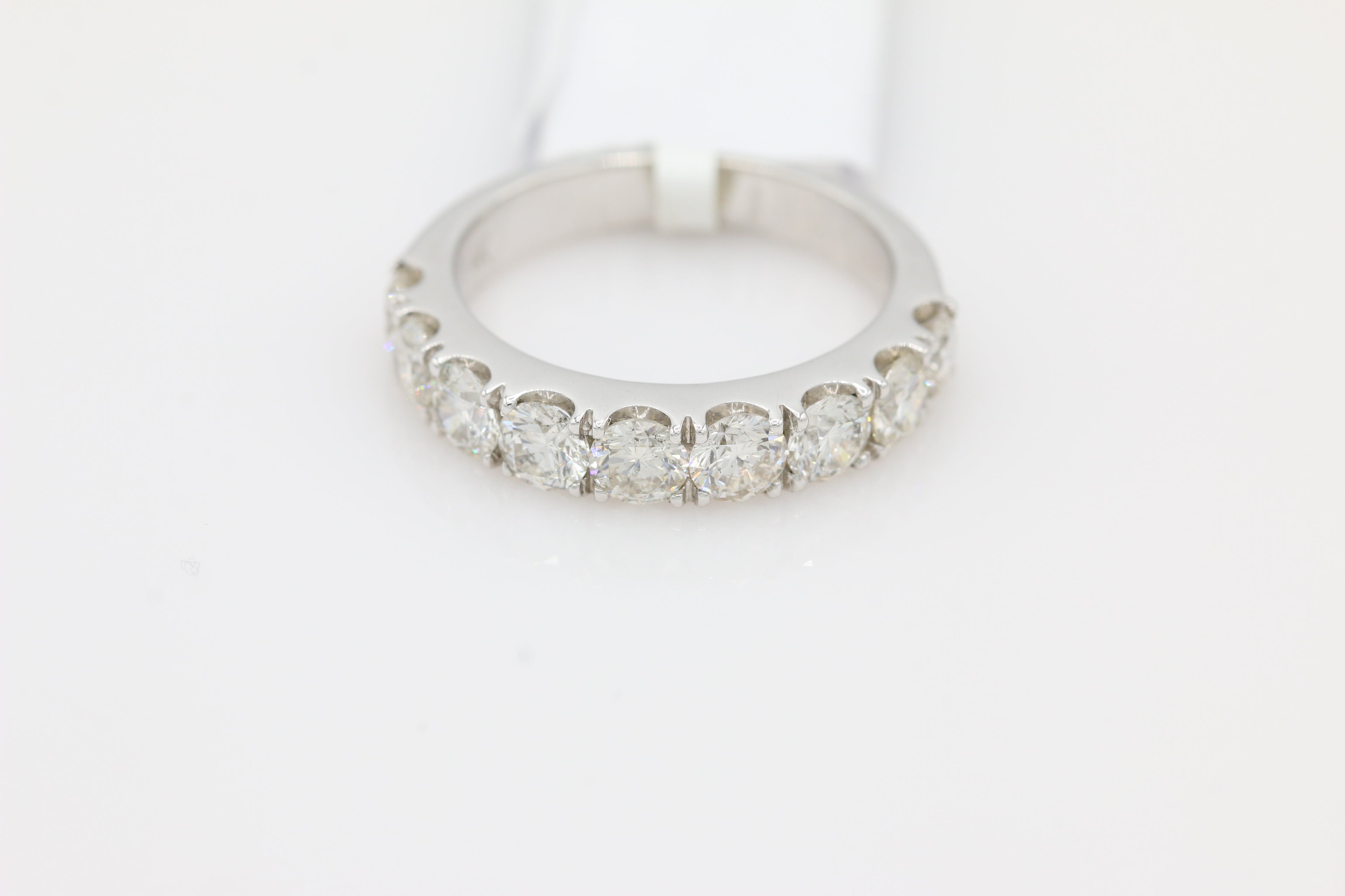 Prong Set Diamond Band Ring in 14KT White Gold ( 2ct dtw )