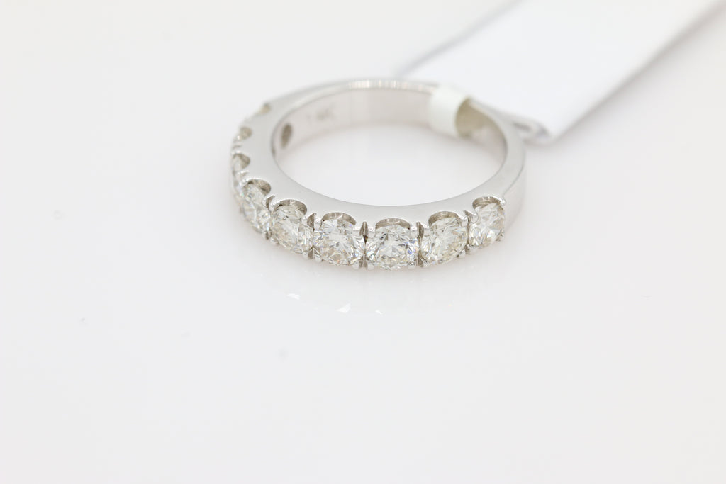 Prong Set Diamond Band Ring in 14KT White Gold ( 2ct dtw )