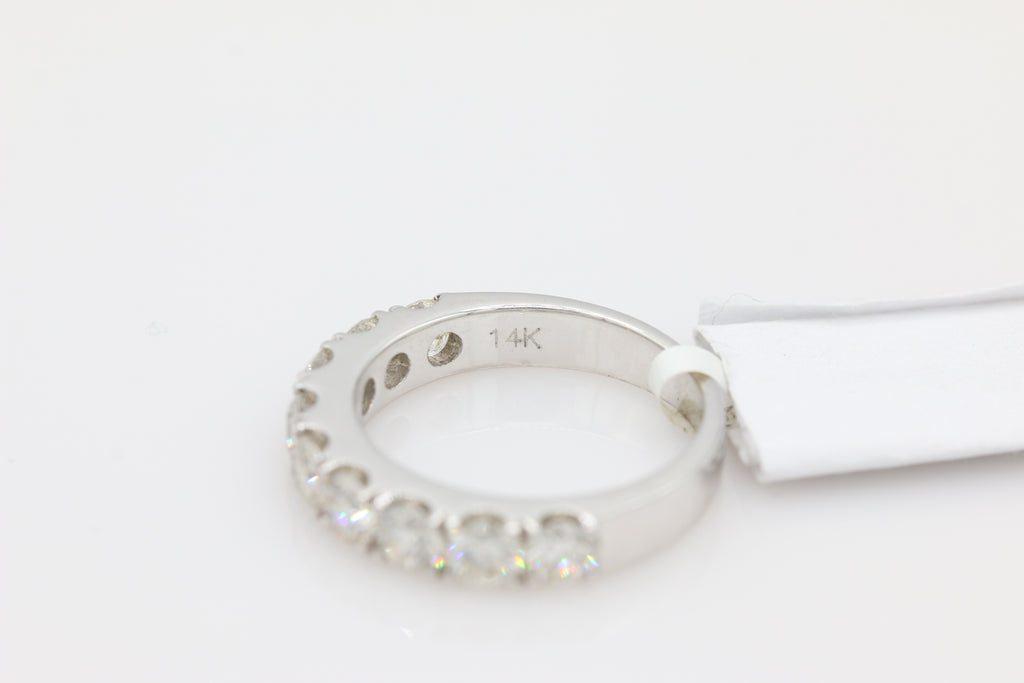 Prong Set Diamond Band Ring in 14KT White Gold ( 2ct dtw )