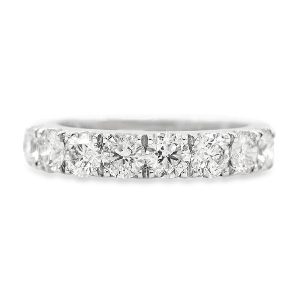 Prong Set Diamond Band Ring in 14KT White Gold ( 2ct dtw )