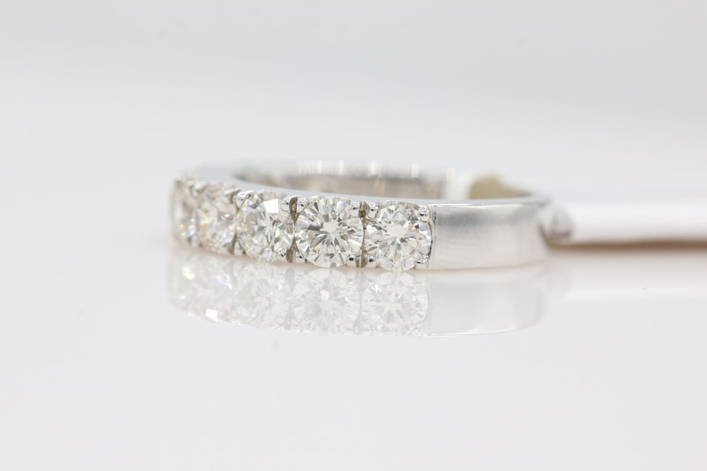 Prong Set Diamond Band Ring in 14KT White Gold ( 2ct dtw )