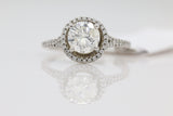 Diamond Floral Ring in 14KT White Gold ( 1.10ct dtw / 0.96ct center )