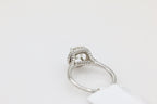 Diamond Floral Ring in 14KT White Gold ( 1.10ct dtw / 0.96ct center )