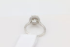Diamond Halo Split Shank Ring in 18KT White Gold ( 1.51ct dtw / 1.27ct center )