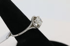 Diamond Halo Split Shank Ring in 18KT White Gold ( 1.51ct dtw / 1.27ct center )