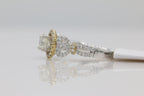 Diamond Halo Decorative Shank Ring in 14KT White and Yellow Gold ( 1.19ct dtw / 0.73ct center )