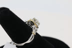 Diamond Halo Decorative Shank Ring in 14KT White and Yellow Gold ( 1.19ct dtw / 0.73ct center )