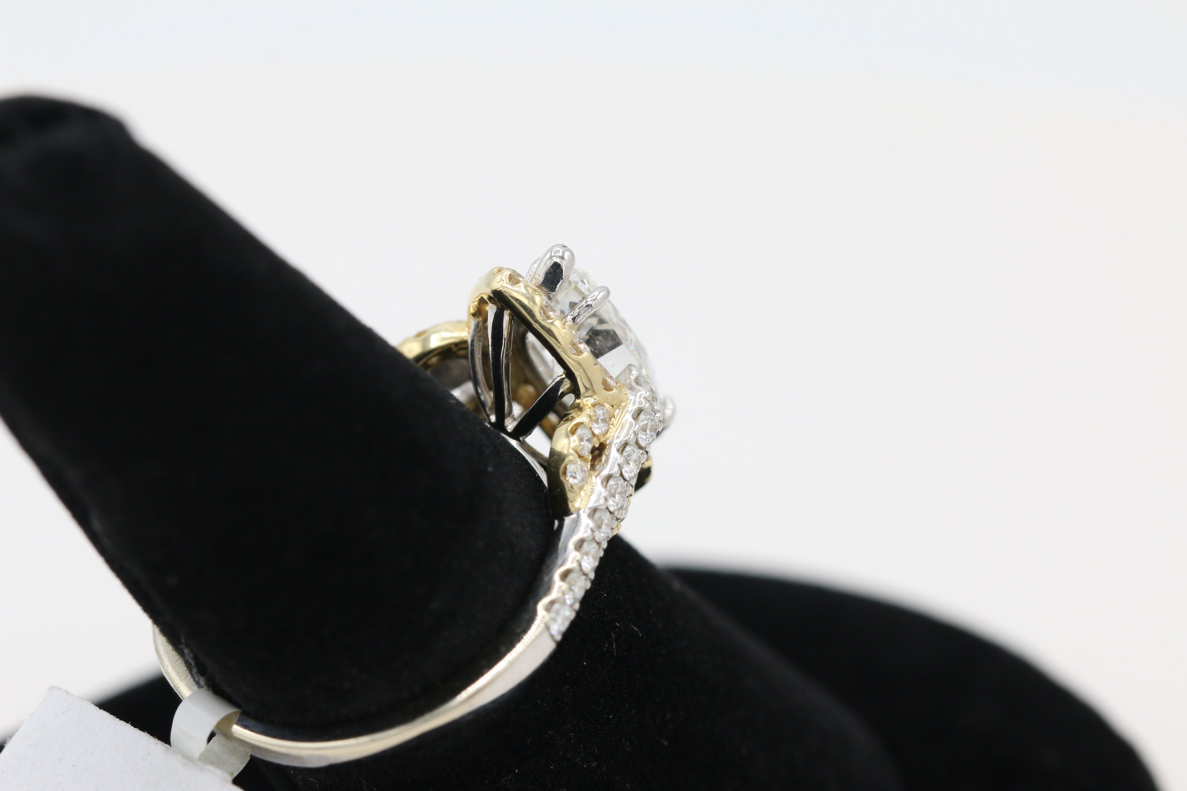 Diamond Marquise Halo Ring in 14KT White and Yellow Gold ( 2.21ct dtw / 1.55ct center )