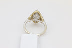 Diamond Marquise Halo Ring in 14KT White and Yellow Gold ( 2.21ct dtw / 1.55ct center )