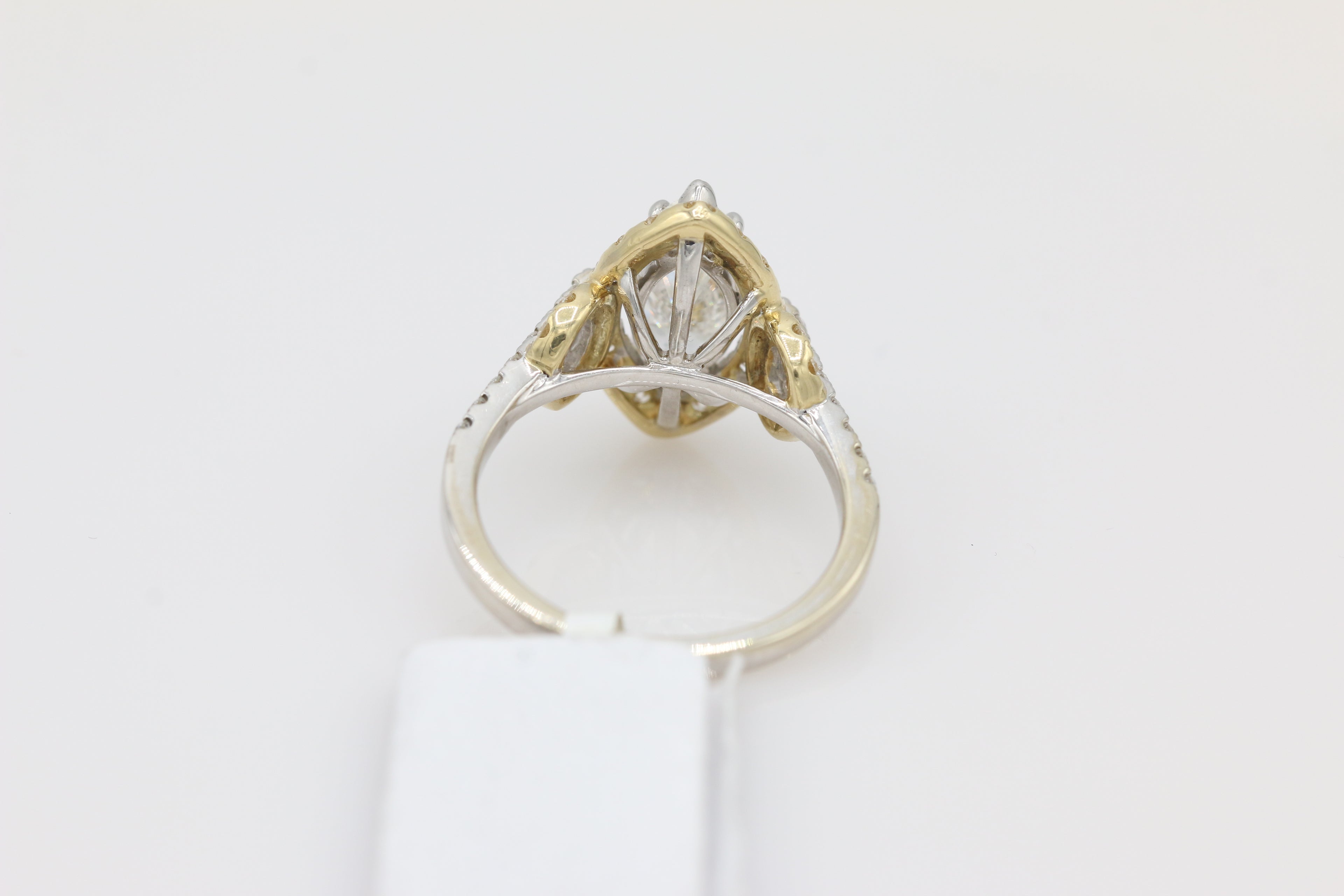 Diamond Marquise Halo Ring in 14KT White and Yellow Gold ( 2.21ct dtw / 1.55ct center )