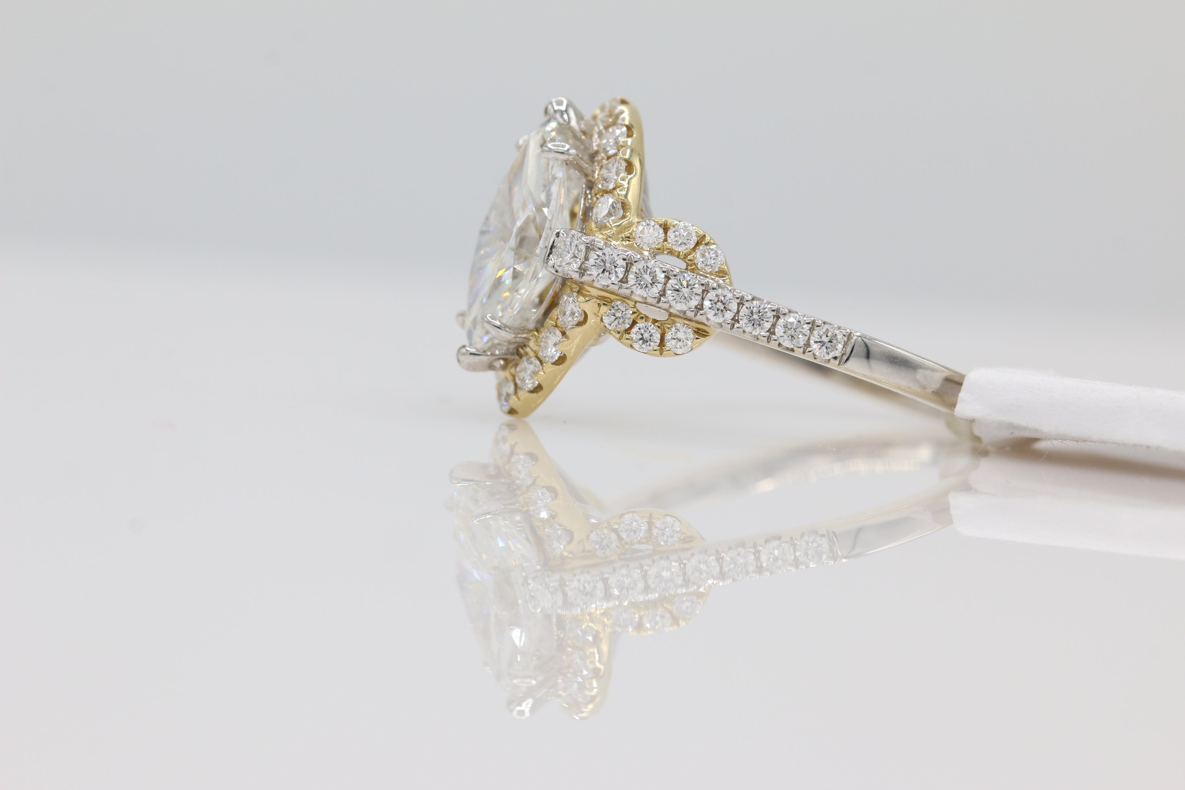 Diamond Marquise Halo Ring in 14KT White and Yellow Gold ( 2.21ct dtw / 1.55ct center )