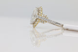 Diamond Marquise Halo Ring in 14KT White and Yellow Gold ( 2.21ct dtw / 1.55ct center )