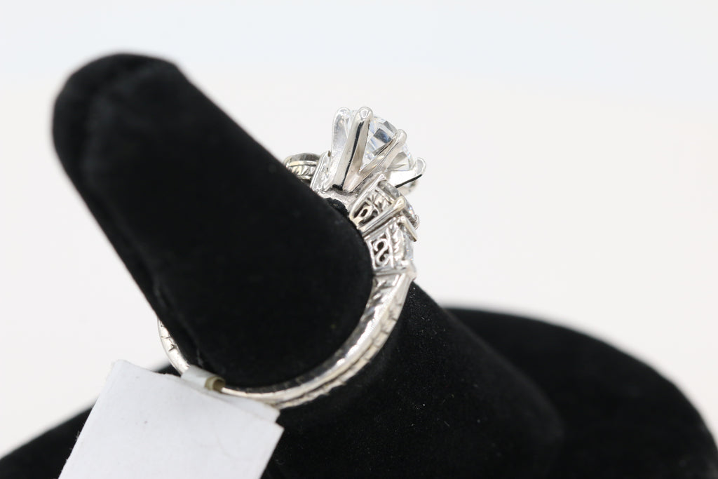 Diamond Pear Solitaire Ring in 14KT White Gold ( 2.17ct tw dia / 1.57ct Pear )