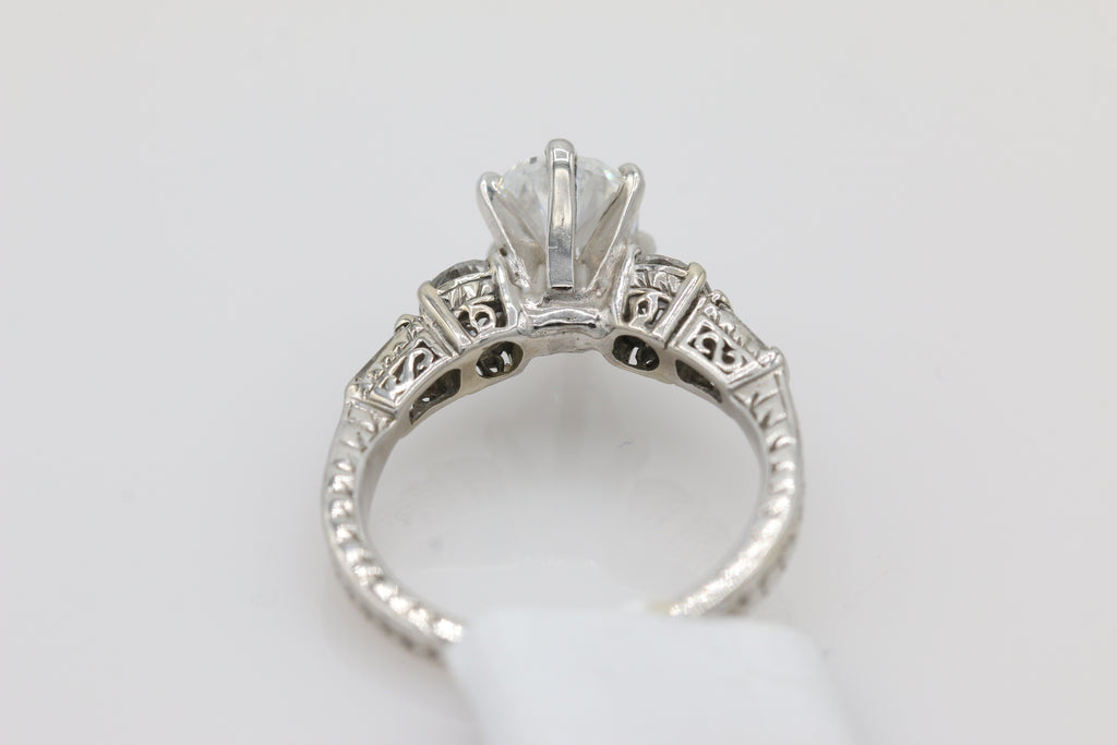 Diamond Pear Solitaire Ring in 14KT White Gold ( 2.17ct tw dia / 1.57ct Pear )