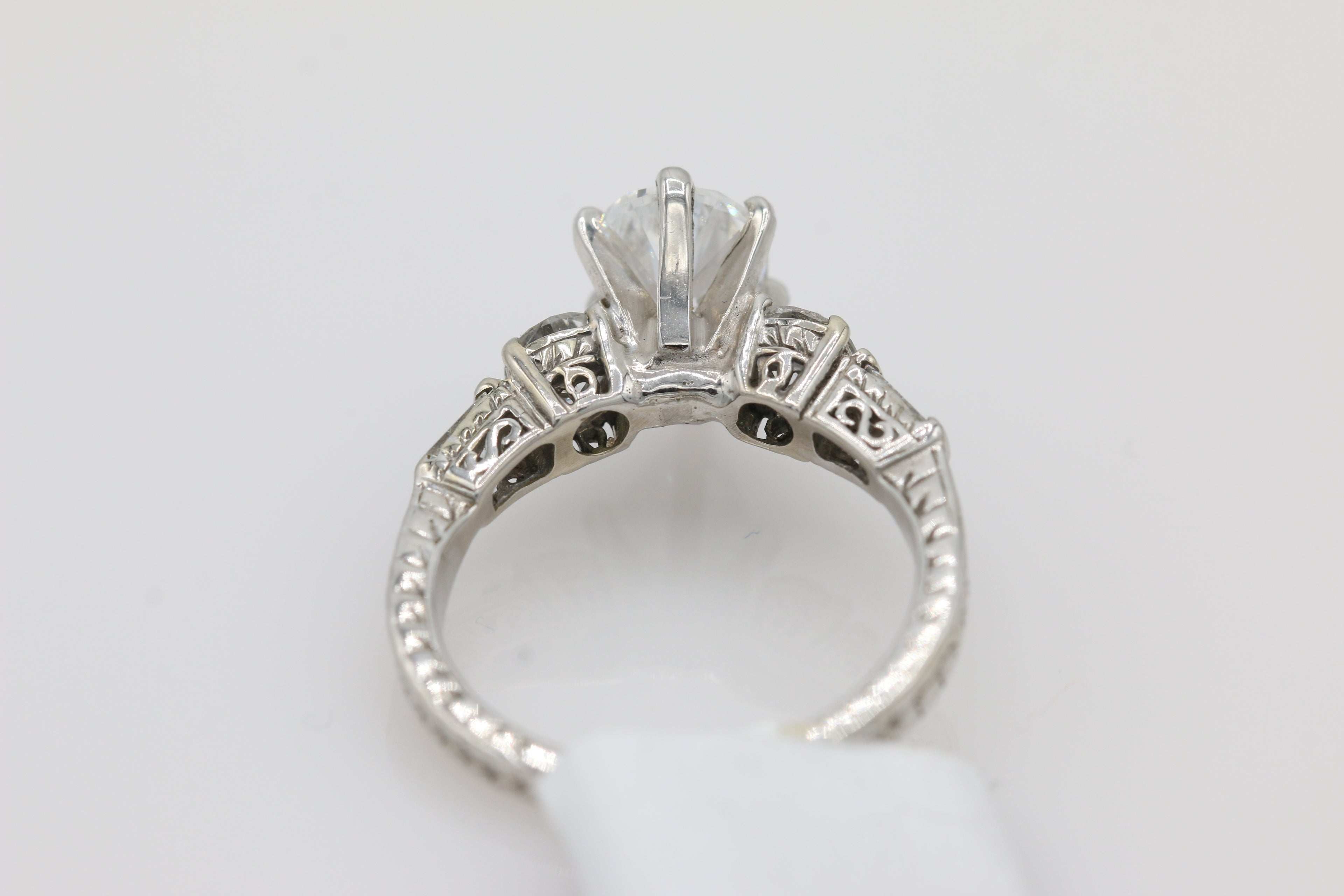 Diamond Pear Solitaire Ring in 14KT White Gold ( 2.17ct tw dia / 1.57ct Pear )