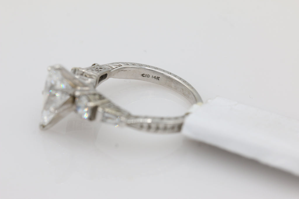 Diamond Pear Solitaire Ring in 14KT White Gold ( 2.17ct tw dia / 1.57ct Pear )