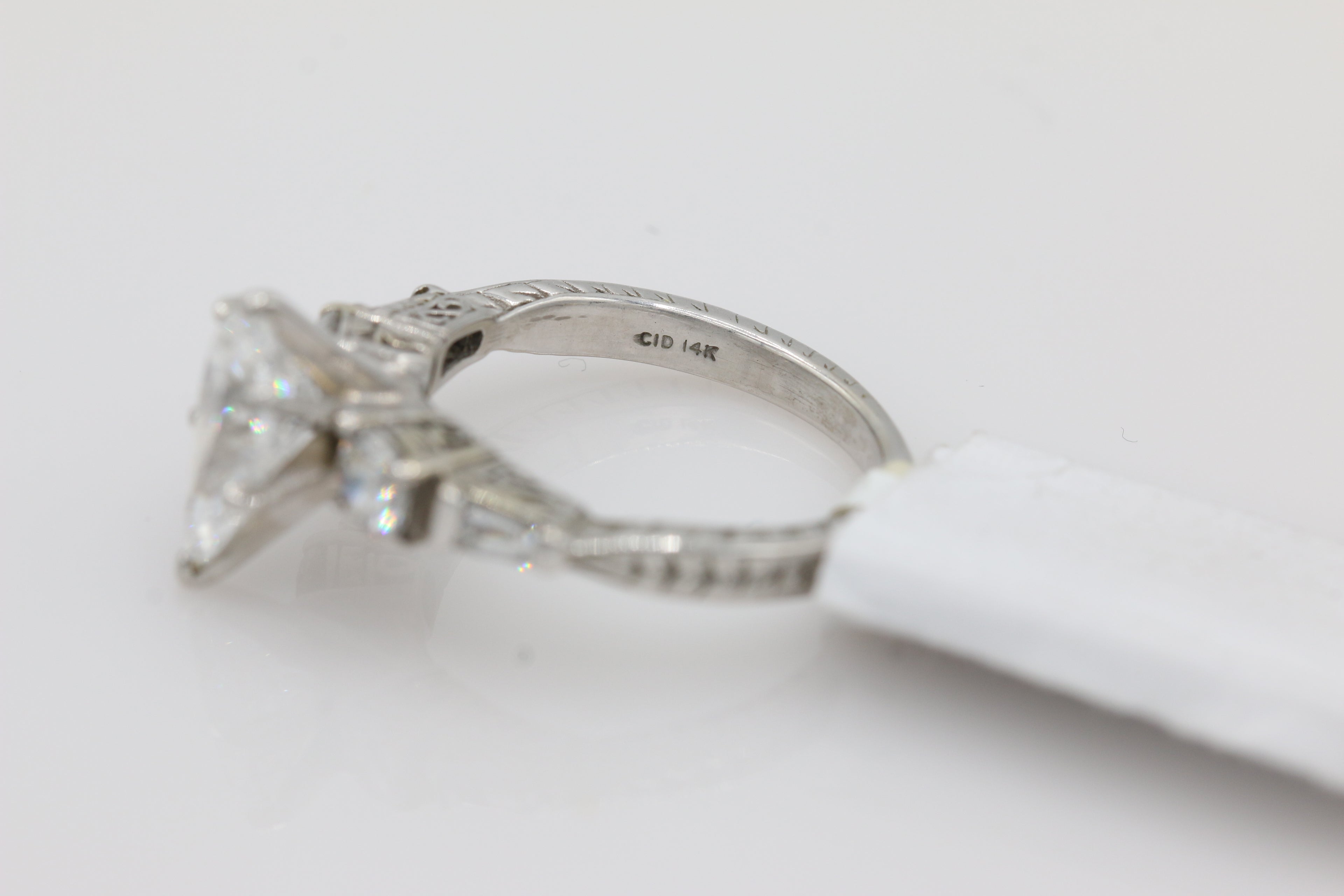 Diamond Pear Solitaire Ring in 14KT White Gold ( 2.17ct tw dia / 1.57ct Pear )