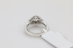 Hexagon Halo Diamond and Sapphire Ring in 14KT White Gold ( 0.42ct dtw / 0.81ct SAP )