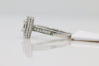 Emerald Cut Diamond Ring with Halo in 14KT White Gold ( 1ct tw dia )