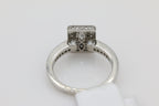 Emerald Cut Diamond Ring with Halo in 14KT White Gold ( 1ct tw dia )