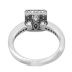 Emerald Cut Diamond Ring with Halo in 14KT White Gold ( 1ct tw dia )