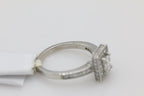 Emerald Cut Diamond Ring with Halo in 14KT White Gold ( 1ct tw dia )