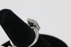 Emerald Cut Diamond Ring with Halo in 14KT White Gold ( 1ct tw dia )