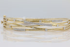 Crossover Diamond Bangle in 14KT Yellow Gold ( 0.49ct tw dia )