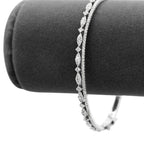 Scalloped Diamond Bangle in 14KT White Gold ( 1.29ct tw dia )