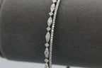 Scalloped Diamond Bangle in 14KT White Gold ( 1.29ct tw dia )