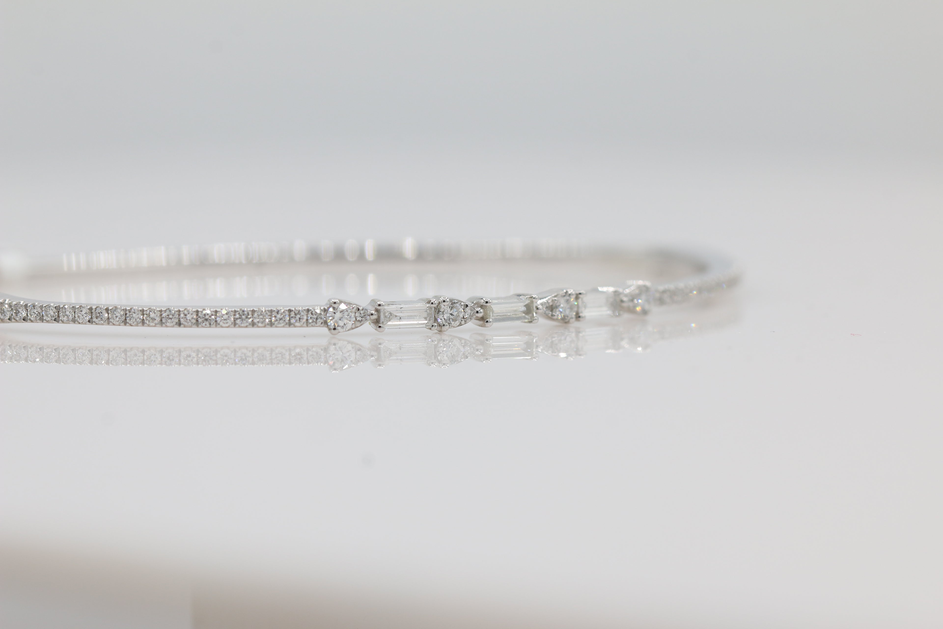 Exquisite Diamond Bangle in 14KT White Gold ( 0.56ct tw dia )