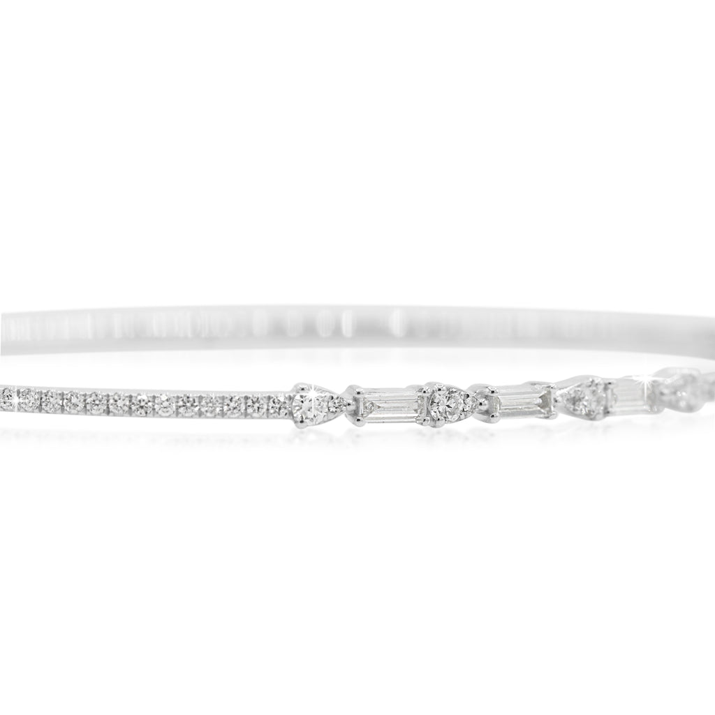 Exquisite Diamond Bangle in 14KT White Gold ( 0.56ct tw dia )