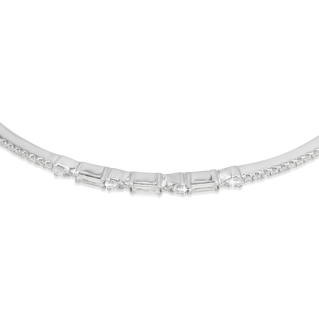 Exquisite Diamond Bangle in 14KT White Gold ( 0.56ct tw dia )