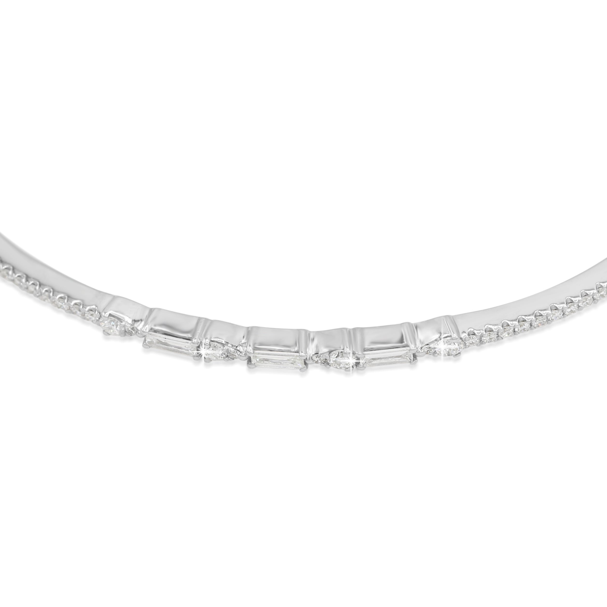 Exquisite Diamond Bangle in 14KT White Gold ( 0.56ct tw dia )