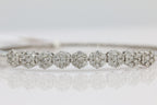 Cluster Floral Diamond Bangle in 14KT White Gold ( 3ct tw dia )