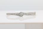 Swirl Baguette Cut Diamond Bangle in 14KT White Gold ( 2ct tw dia )