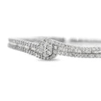 Swirl Baguette Cut Diamond Bangle in 14KT White Gold ( 2ct tw dia )