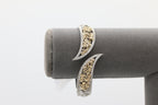 Two-Toned Floral Bypass Bracelet in 14KT Yellow Gold and Sterling Silver ( 0.32ct tw dia )